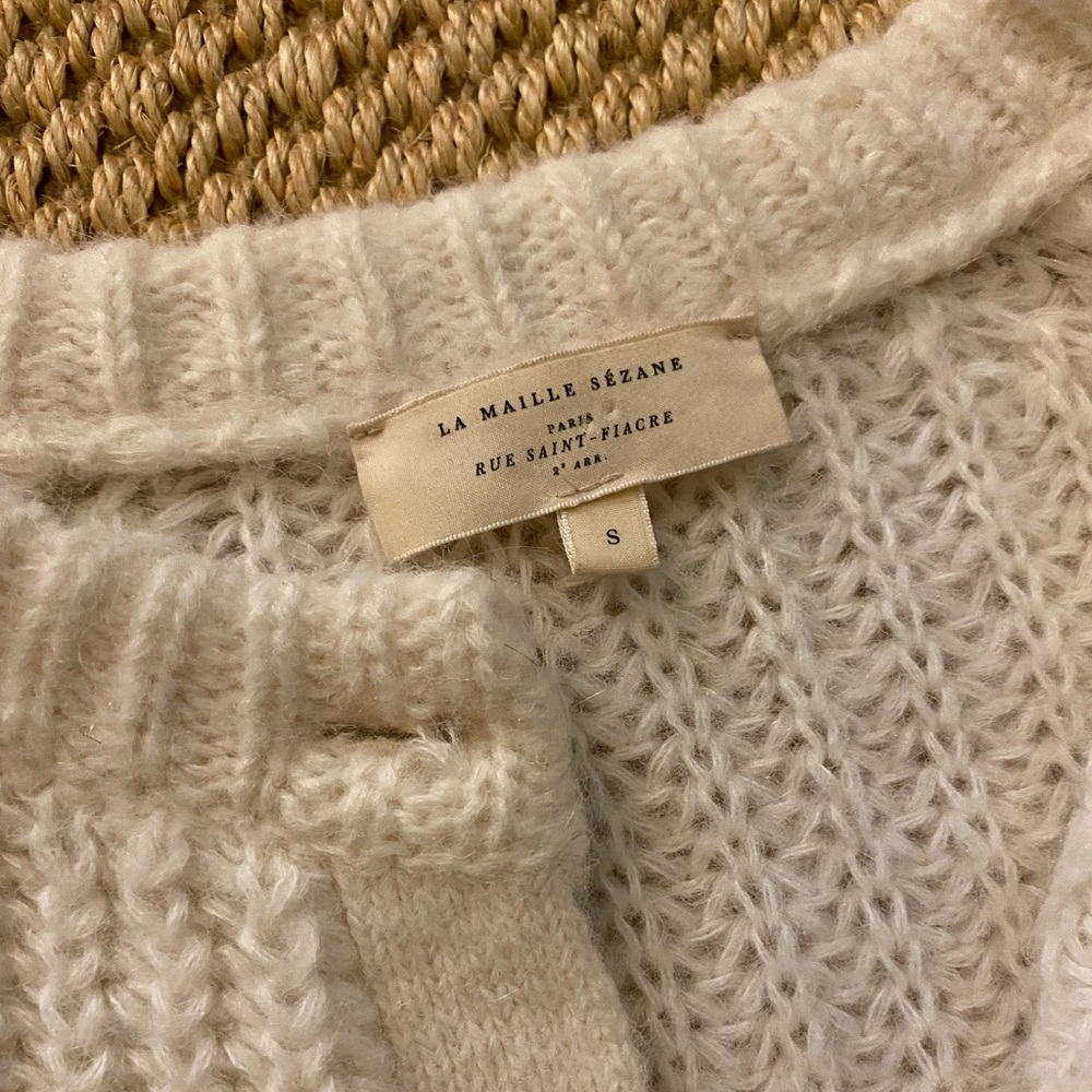 Sezane Emile Cardigan in Ecru Cream Color Size S Sweater - Picture 2 of 5